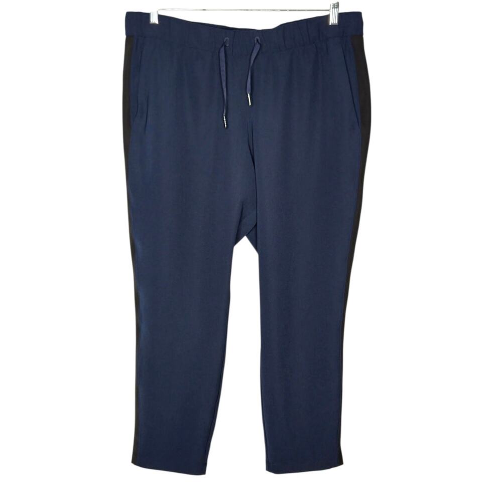 Navy Pull-On Jogger Pants with Black Side Trim - Women